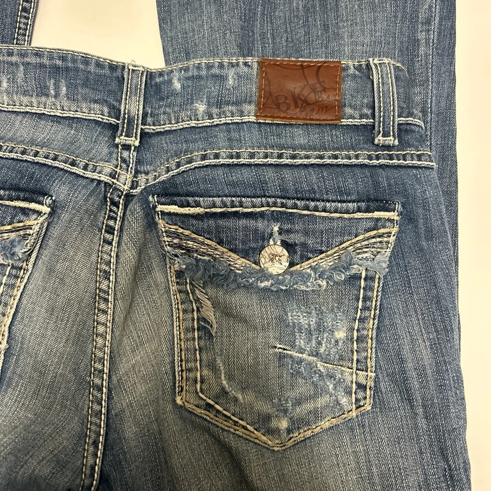 BKE Womens Stella Classic Blue low rise bootcut denim jeans embroidery size 29 - Picture 4 of 9